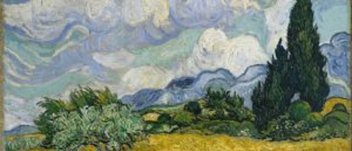Wine and Paint Party - Wheat field with Cypress Trees Wine and Paint Party - Wheat field with Cypress Trees