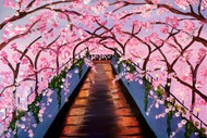 Image for event: Paint and Wine Night - Cherry Blossoms