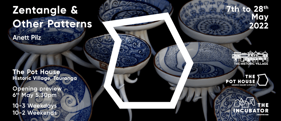 Zentangle & Other Patterns - Pottery Exhibition - Anett Pilz
