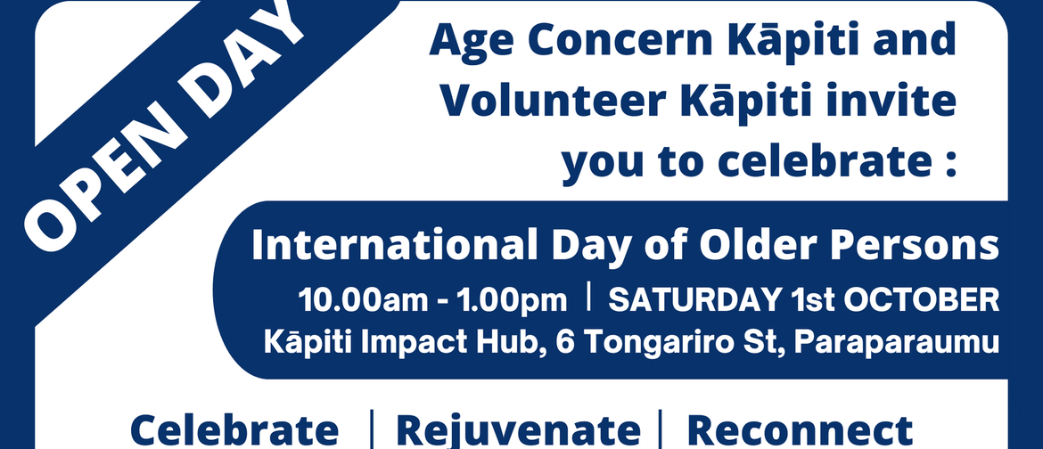Open Day with Age Concern Kāpiti and Volunteer Kāpiti Open Day with Age Concern Kāpiti and Volunteer Kāpiti