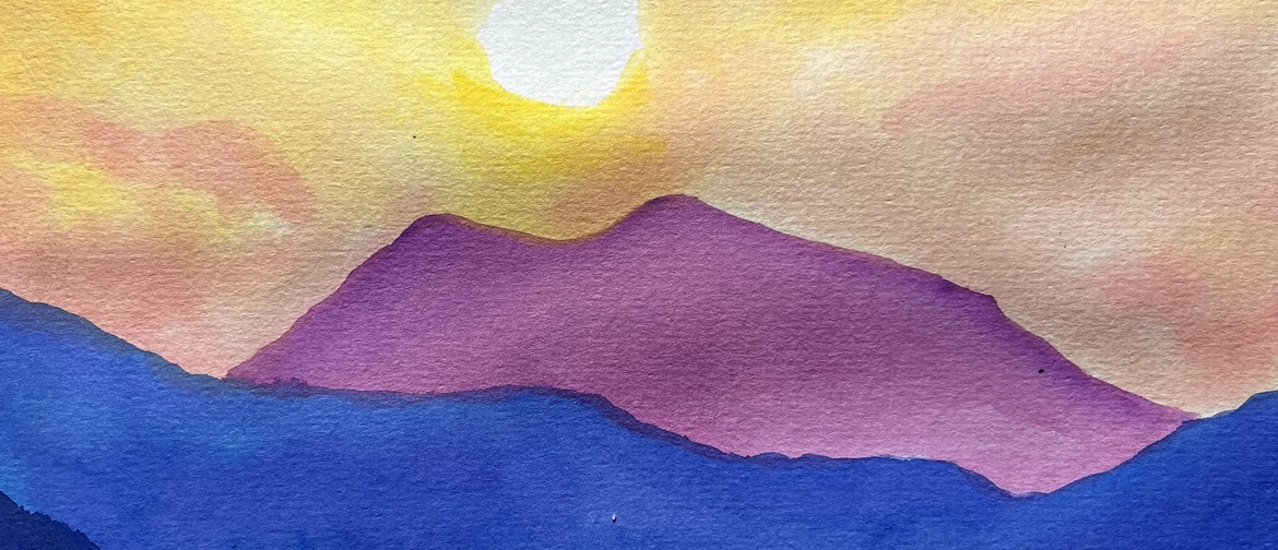 Watercolour and Wine Night - Sunset Over the Hills