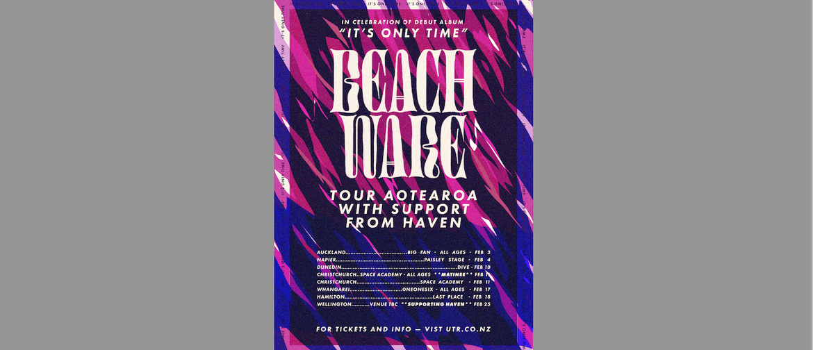 BEACHWARE debut album tour "It's Only Time" with Haven [AA]: CANCELLED