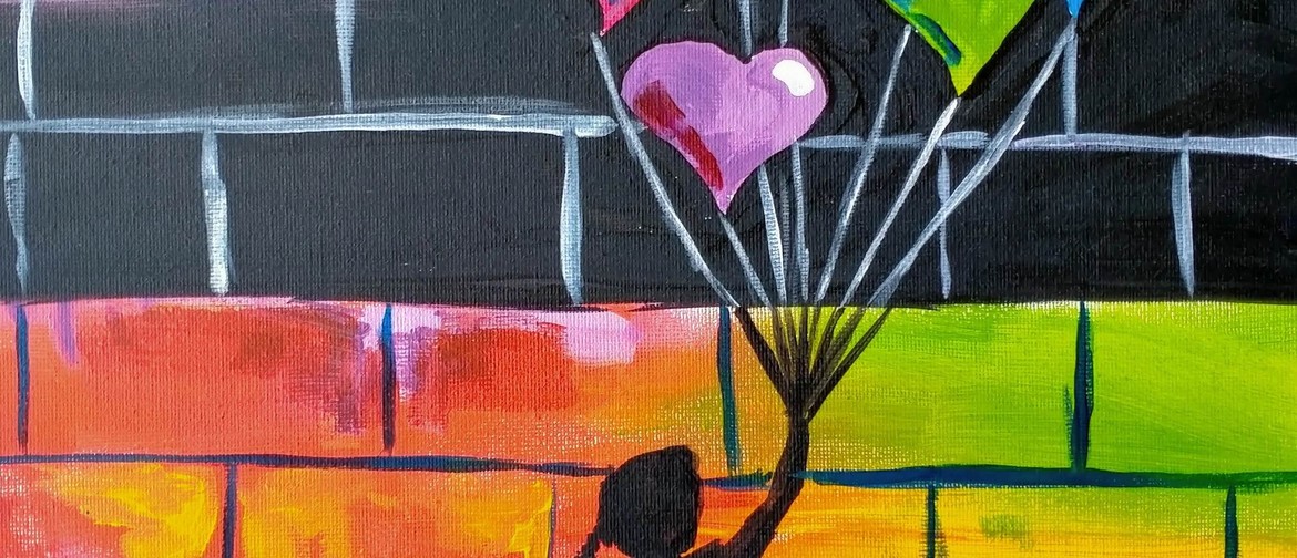 Rotorua Paint and Wine Night - Banksy Heart Balloons: POSTPONED