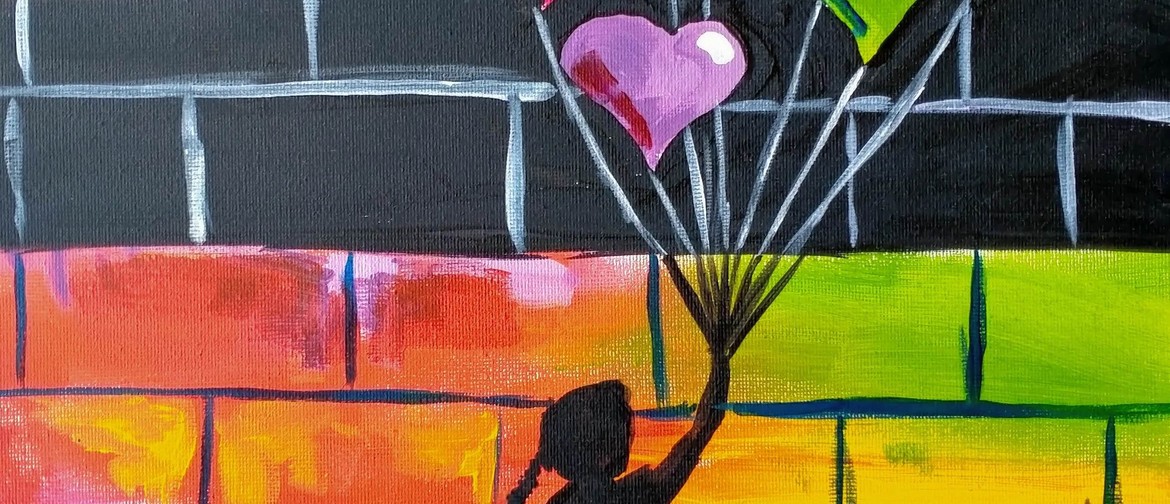Wellington Paint and Wine Night - Banksy Heart Balloons