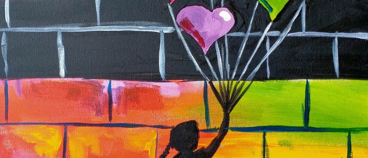 Auckland Paint and Wine Night - Banksy Heart Balloons: CANCELLED