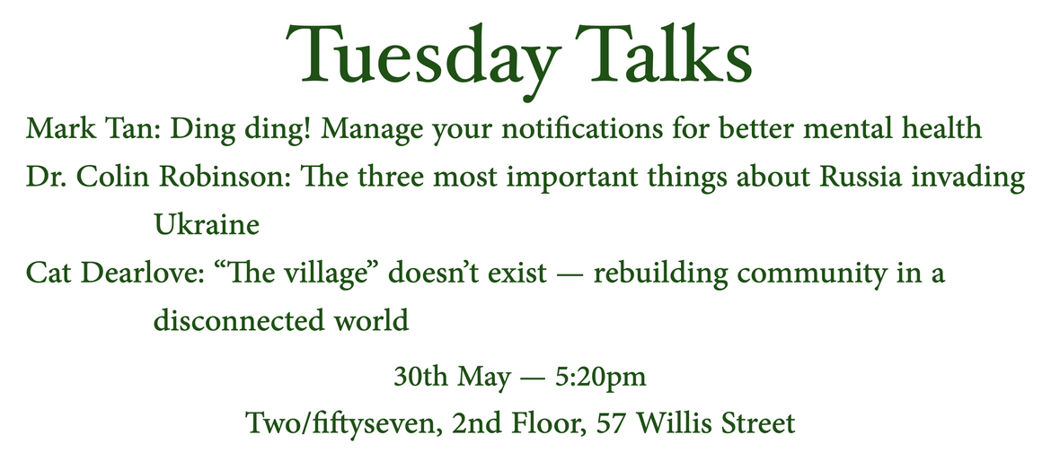 Tuesday Talks (May)