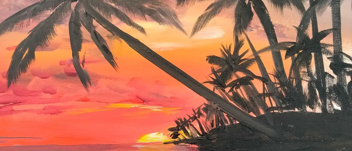 Auckland Paint and Wine Night - Tropical Paradise