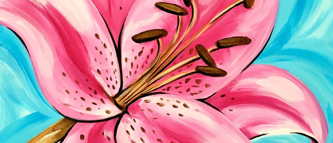 Auckland Paint and Wine Event - Pink Petals & Blue Skies