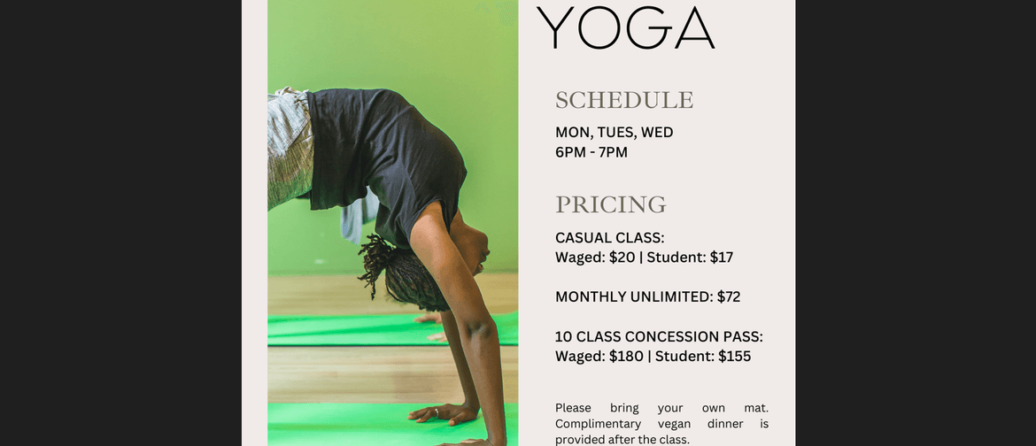 Yoga and Dinner (Mon-Wed) at 6PM