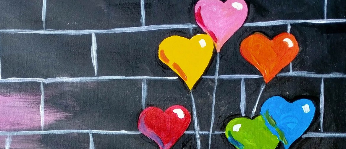 Palmerston North Paint and Wine Night - Banksy Heart Balloon
