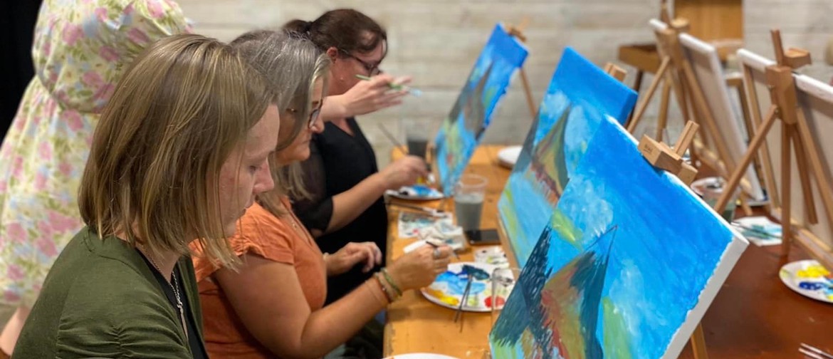 Rainbow Wave Painting, Paint & Sip Event: CANCELLED