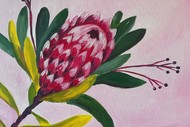 Image for event: Taupo Paint & Wine Night - Protea Bloom (Pink)