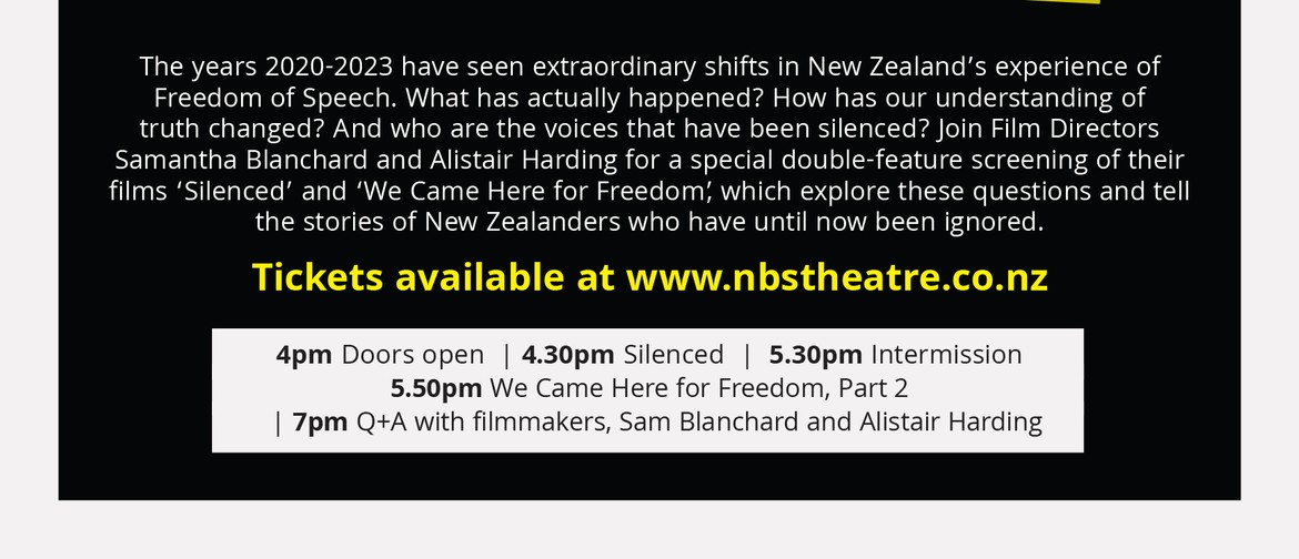 Double Doco Screening - Silenced + We Came Here for Freedom