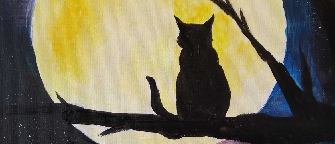 Auckland Paint & Wine Night - Cat in the Moon