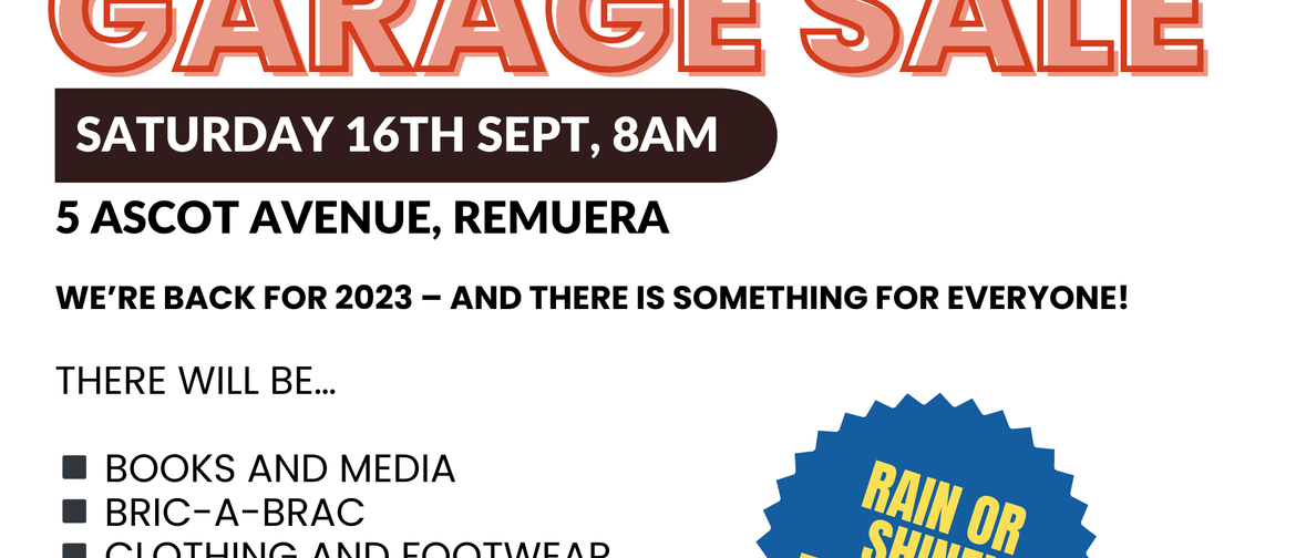 St Aidan's Remuera Famous Annual Garage Sale