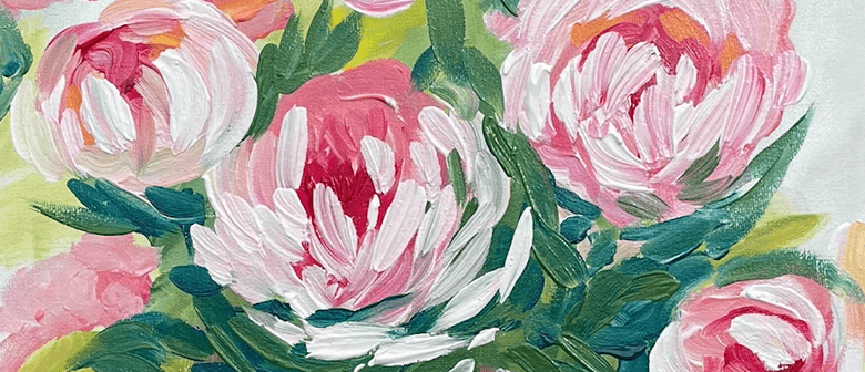 Nelson Paint and Wine Night - Peony Bouquet