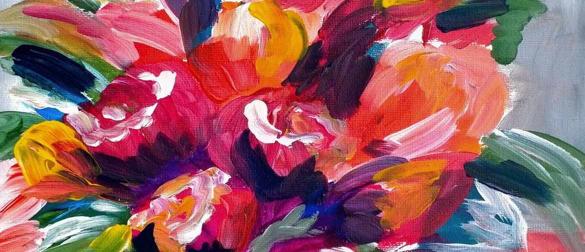 Tauranga Paint and Wine Night - Abstract Flowers