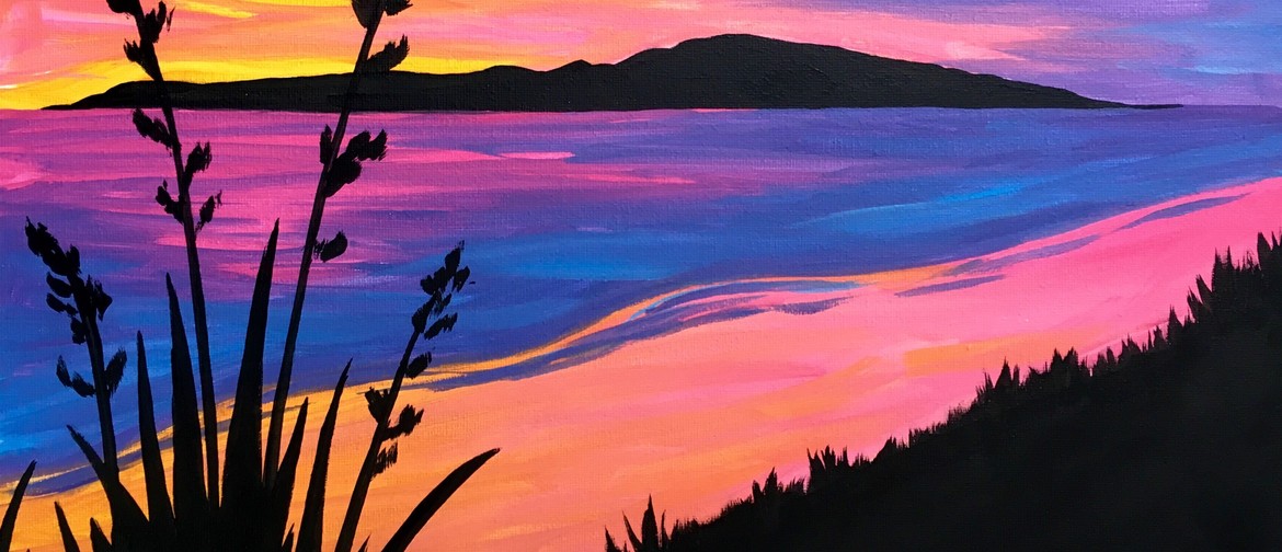 Auckland Paint and Wine Event - Sunset at the Beach