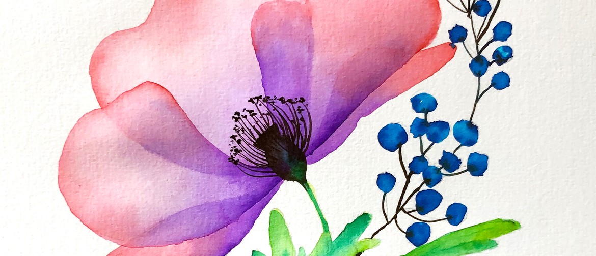 Auckland Watercolour and Wine Night - Botanical Flowers: CANCELLED
