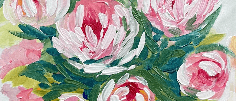 Christchurch Paint and Wine Night - Peony Bouquet