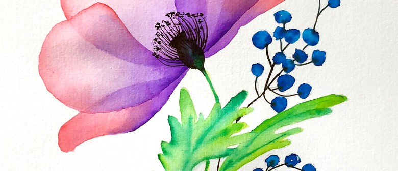 Tauranga Watercolour and Wine Night - Botanical Flowers