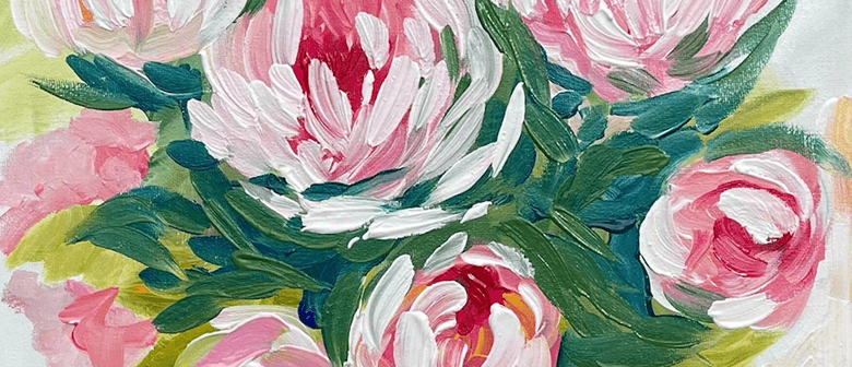 Auckland Paint and Wine Night - Peony Bouquet