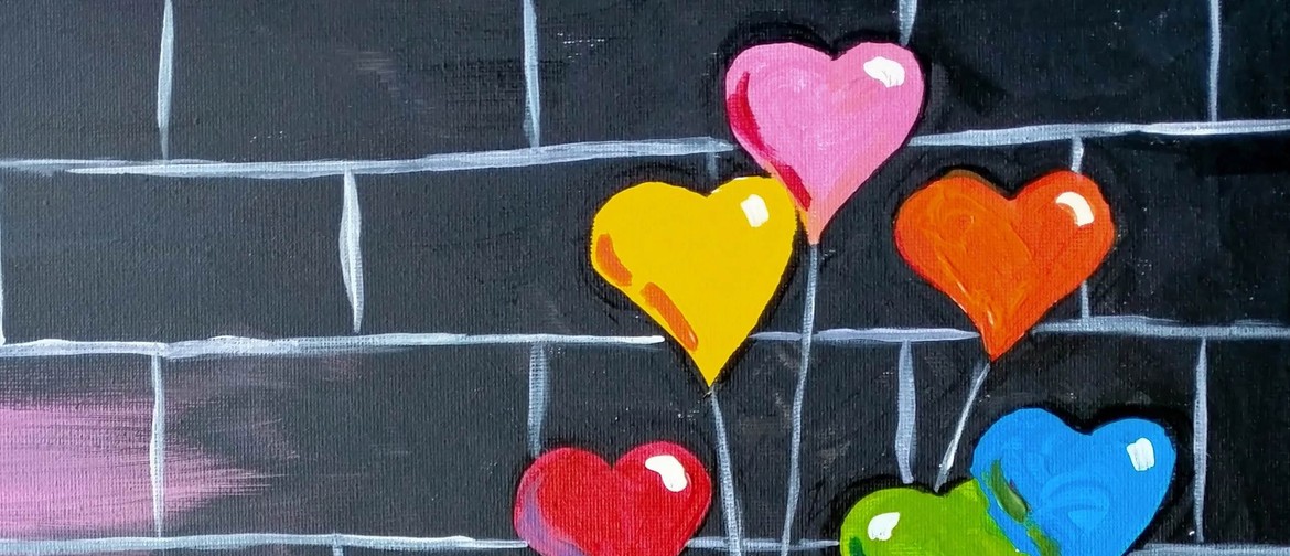 Palmerston North Paint And Wine Night Banksy Heart Balloon