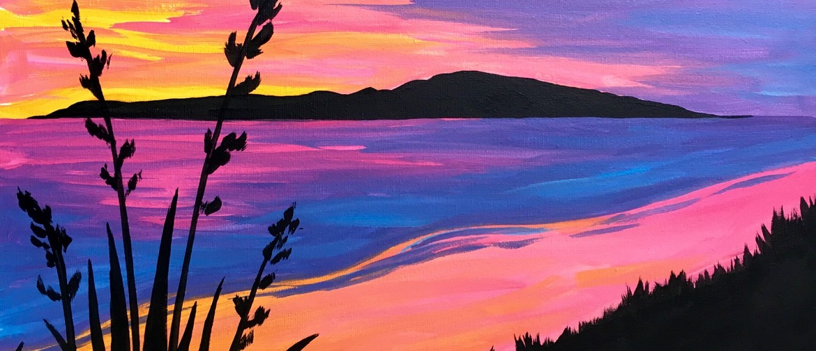 Taupo Paint And Wine Night - Sunset At The Beach