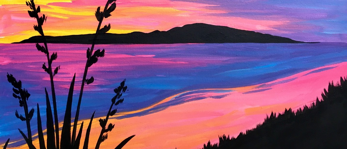 Dunedin Paint And Wine Night Sunset At The Beach