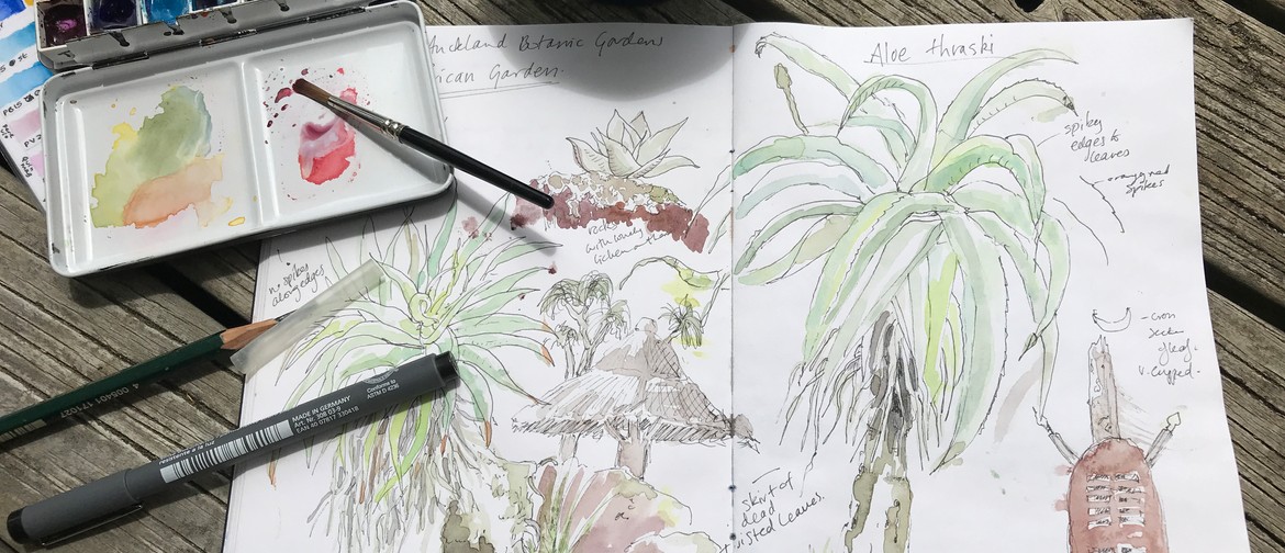 watercolour Nature Journaling sketchbook Auckland Botanic Gardens
