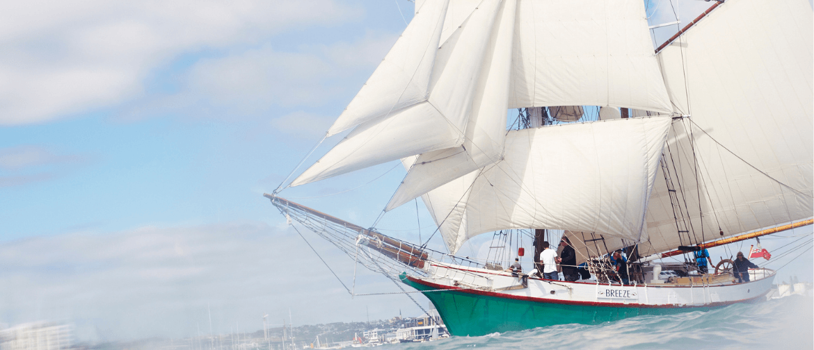 Photo of Breeze, a traditional Brigantine vessel on the Waitematā harbour