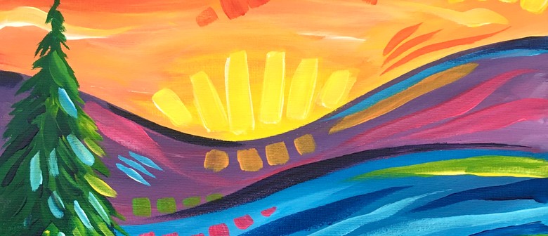 Taupo Paint And Wine Night - Abstract Landscape