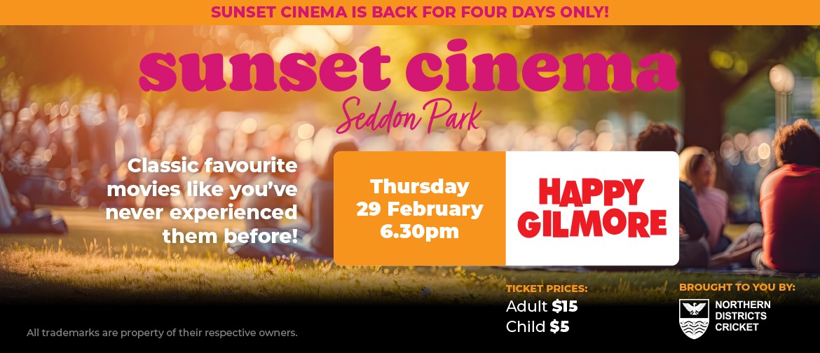 Seddon Park Sunset Cinema - Happy Gilmore