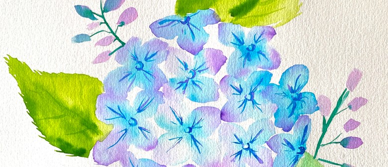Palmy Watercolour And Wine Night - Watercolour Hydrangea