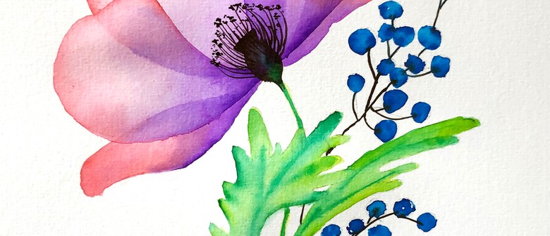 Gisborne Watercolour And Wine Night - Botanical Flowers