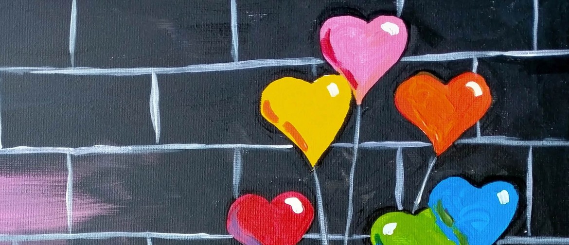 Cambridge Paint And Wine Night - Banksy Heart Balloons