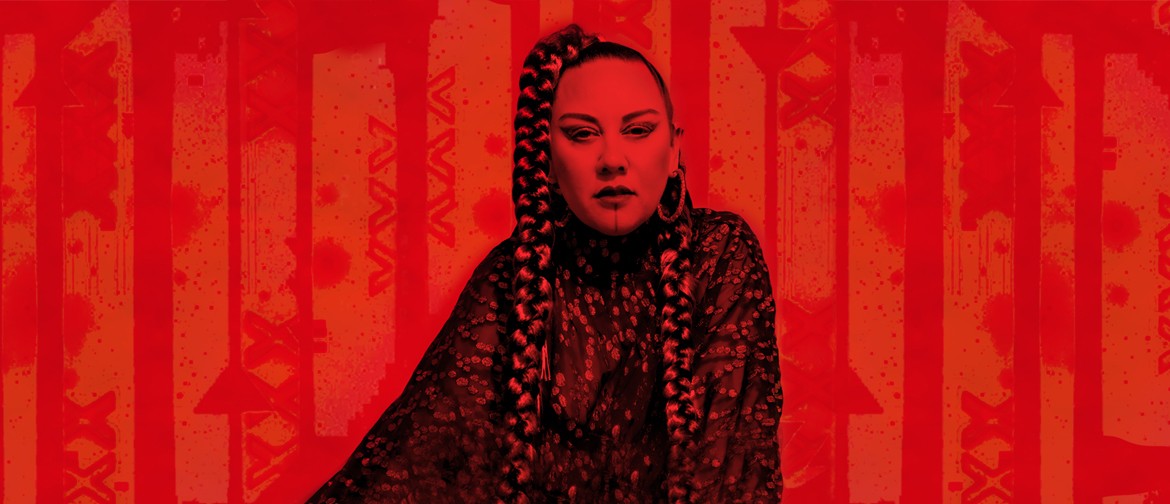 Singer Kirsten Te Rito advertising her show Māreikura Lumina at the New Zealand Fringe festival 2024