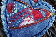 Image for event: Upcycled Slow Stitch Hearts Workshop