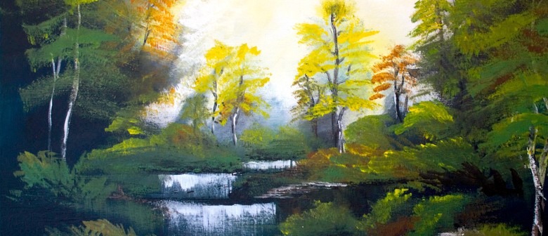Paint and Wine Event in Auckland - Bob Ross Autumn Forest