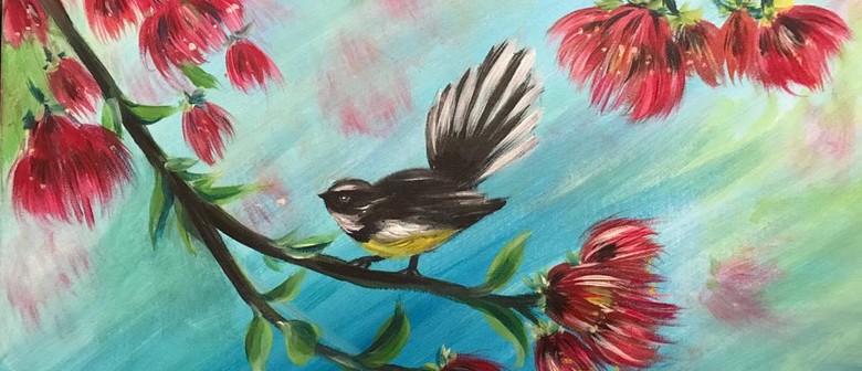 Paint & Chill - Fantail on Pohutukawa