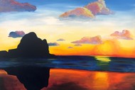 Image for event: Paint and Wine Night in Hamilton - Piha Sunset