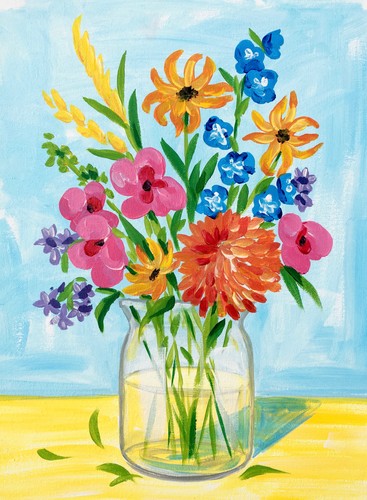 Paint & Wine Night in Palmerston North  - Flowers Say It All