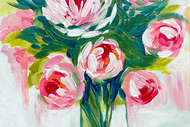 Image for event: Paint and Wine Night in Ōmokoroa - Peony Bouquet