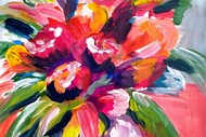 Image for event: Paint and Wine Night in Gisborne - Abstract Flowers