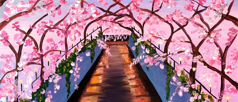 Paint and Wine Night in Cambridge - Cherry Blossom
