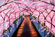 Image for event: Paint and Wine Night in Cambridge - Cherry Blossom