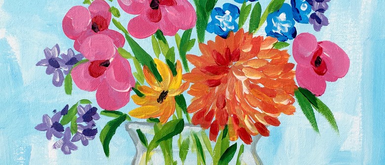 Paint and Wine Night in Whangarei - Flowers Say It All