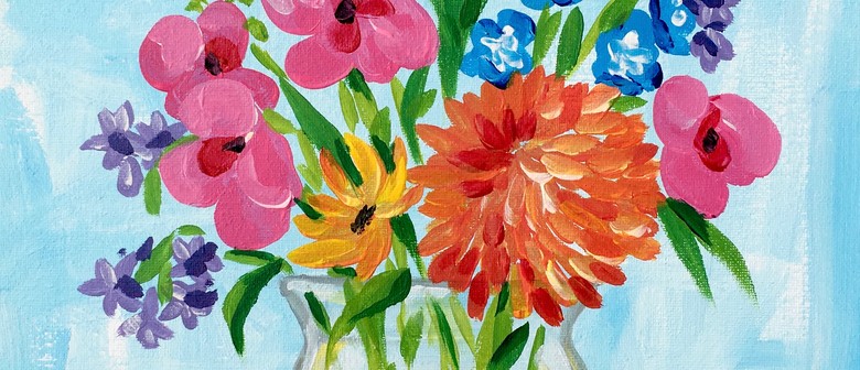 Paint and Wine Night in Taupō - Flowers Say It All