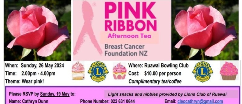 Pink Ribbon Afternoon Tea - Ruawai - Eventfinda