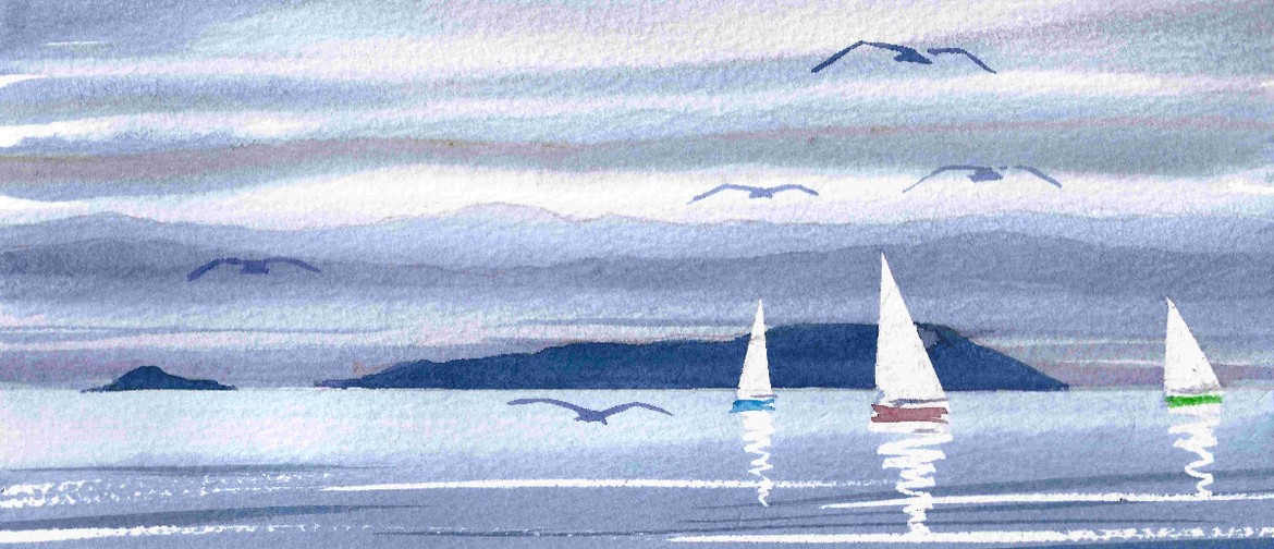 July School Holiday Art Classes - Rainy Matiu/Somes Island July School Holiday Art Class at Petone's Seaside Art Gallery – Matiu/Somes Island on a Misty Rainy Day